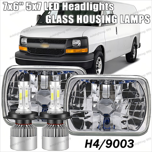 Pair 7x6 5x7 led headlights - 7x6, 5x7"