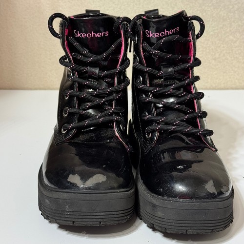 Skechers girls black patent - girls,