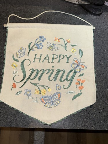Happy spring embroidered wall - spring,