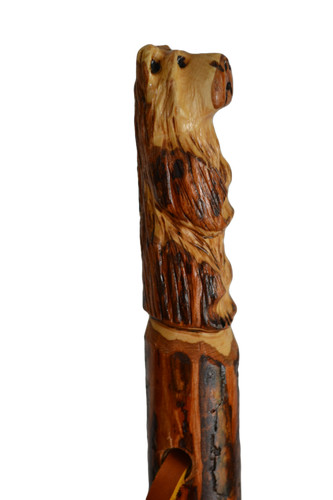Bear carved hardwood walking - bear,