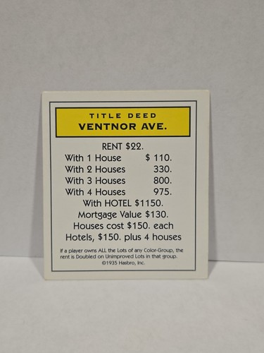 1996 monopoly title deed - 1996,