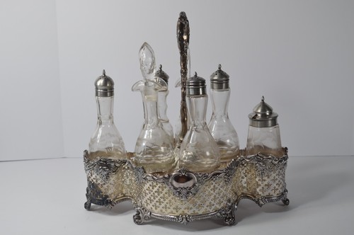 Antique silverplate cruet - silverplate,