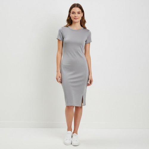 Gray short sleeve - gray, bodycon