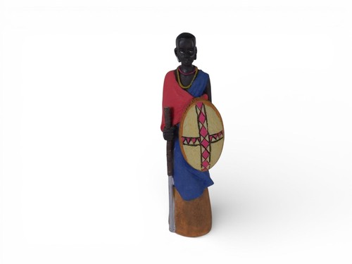 Small african warrior figurine - african,