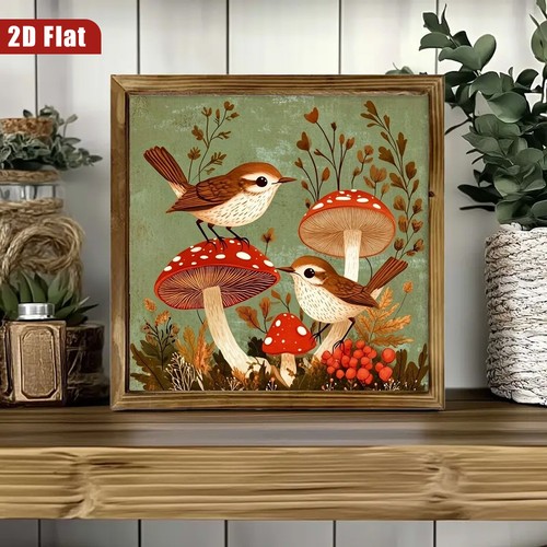 Forest mushroom bird wooden - forest,