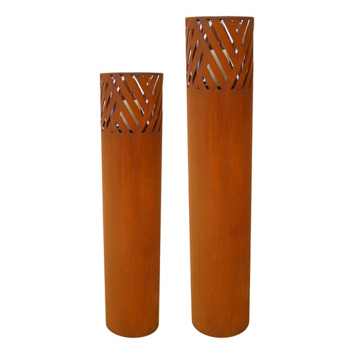 Set rust steel lantern - rust,