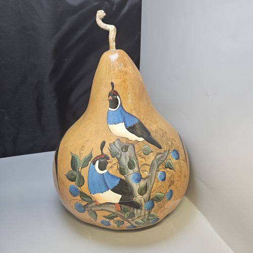 Hand painted gourd art - painted, basket