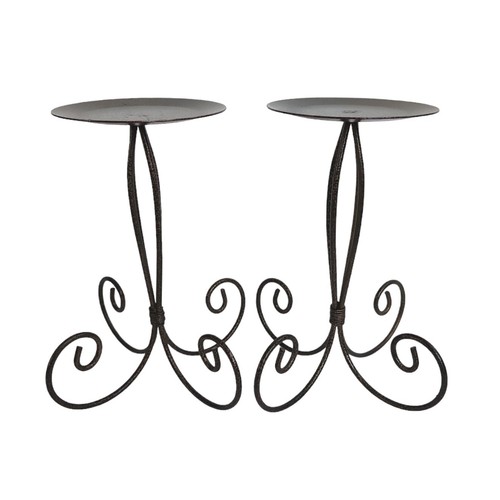 Vtg metal large pillar candle - vtg,
