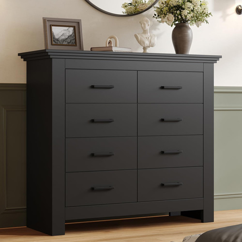 Vintage drawer black dresser - vintage,