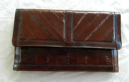 Vintage genuine eel skin purse - eel,