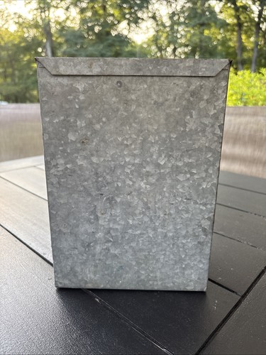 Vintage galvanized metal tin - metal,