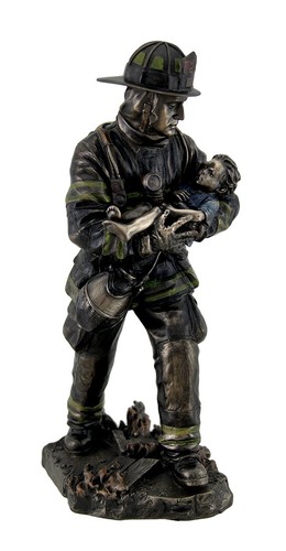 Firefighter carrying child - firefighter,
