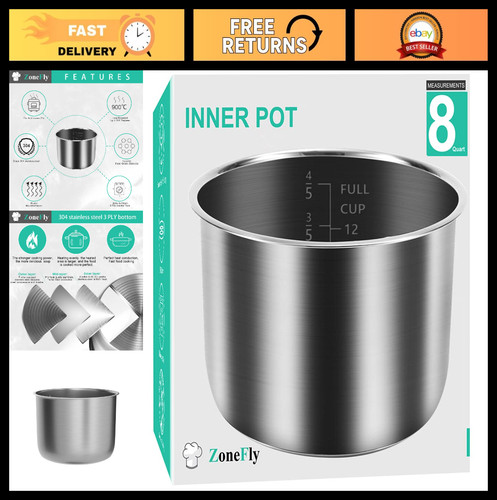 8qt stainless steel inner pot - stainless,