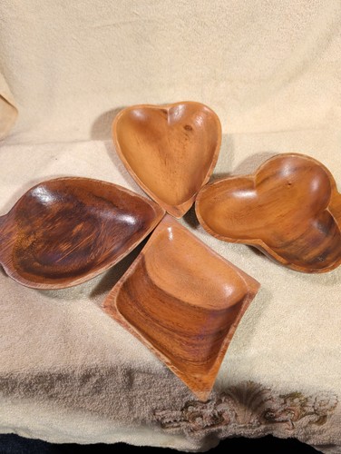 Wooden bowl set carved - wooden, 4