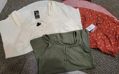 Lot three new torrid tank - of,