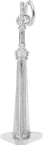 Sterling silver tower charm - sterling,