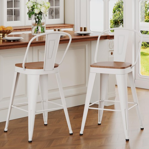 Inch high back bar - high, stools