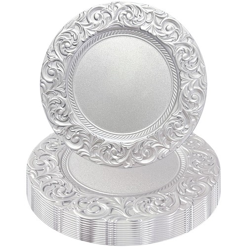 Pcs silver charger plates 13 - plates,