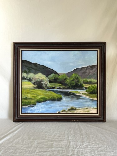 Vintage framed landscape - vintage,