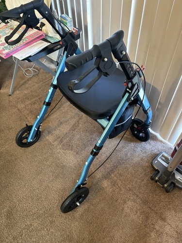Blue black wheel rollator - 4-wheel,