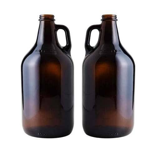 64oz amber glass growlers with - glass,