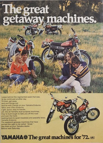1972 print yamaha - ad, enduro