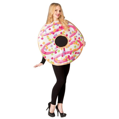 White frosted donut adult - white,