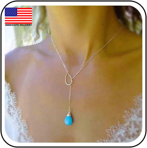 Boho turquoise necklace - boho,