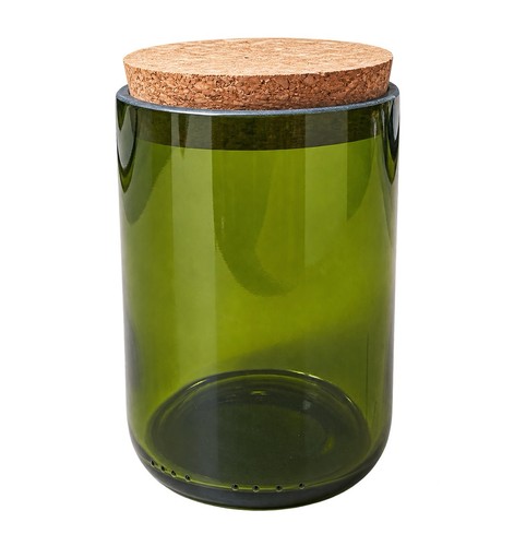 Green glass jars with cork - jars,