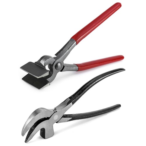 Flat leather press pliers - press, and
