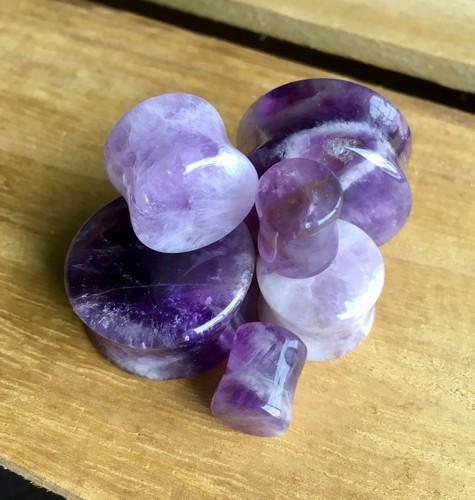 Pair amethyst amythest - amythest, organic