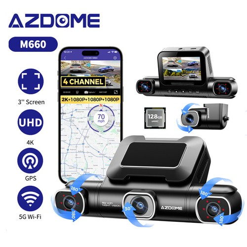 Azdome 360 4ch dash - 360°, 3"dash