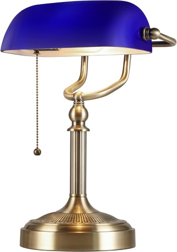 Blue glass bankers desk - blue,