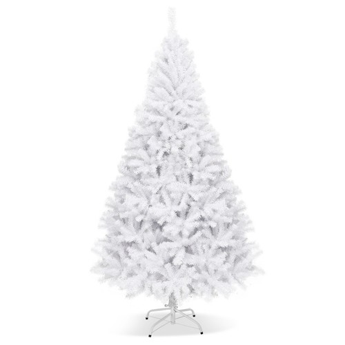 White unlit christmas tree - white,