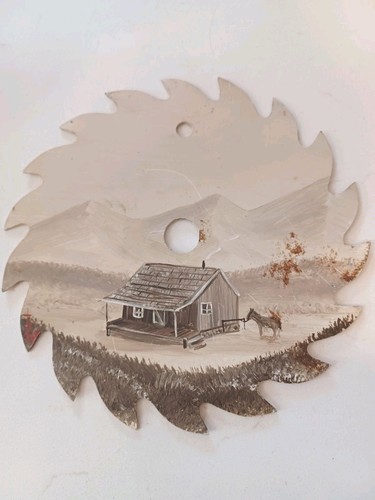 Vintage hand painted - painted, saw