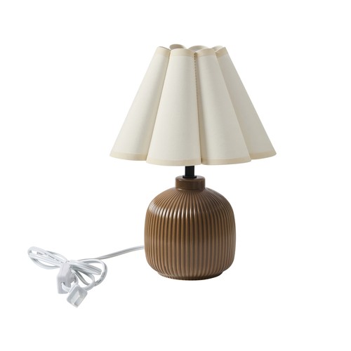 Brown ceramic table - brown, lamp