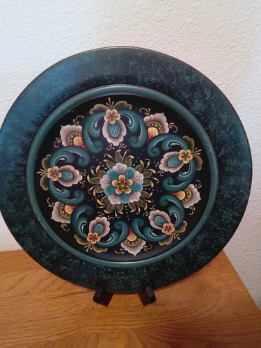 Norwegian rosemaling plate - norwegian, plate-14"