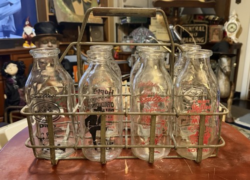 Vintage clear glass milk - clear,