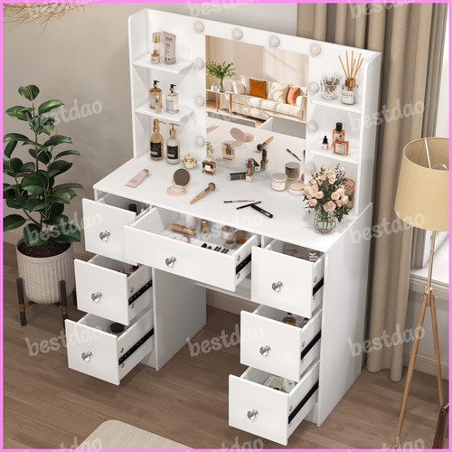 White vanity set with led - set, 10