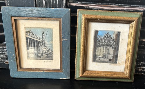Vintage hand colored - 2, etching