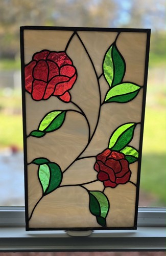 Stained glass red - stained, rose