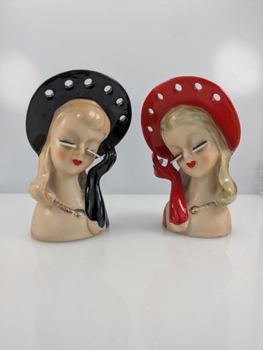 Vintage lady head vase - lady,