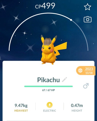 Shiny pikachu detective hat - pikachu,