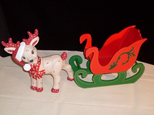 Wooden sleigh ceramic - sleigh, &