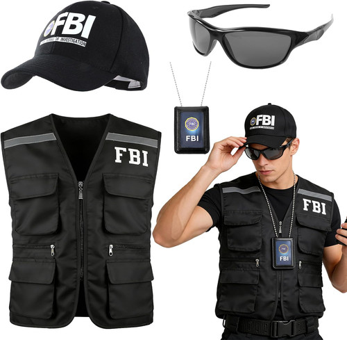 4pcs fbi costume men - 4pcs,