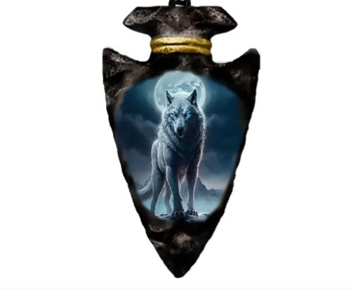 Wolf necklace arrowhead - arrowhead, style