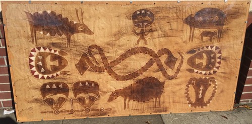 Vintage tapa cloth painting - tapa,