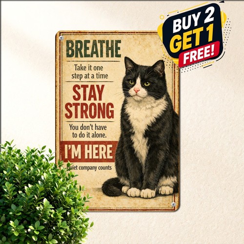 Black white tuxedo cat - cat, quote