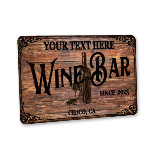 Custom wine bar sign - bar,