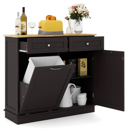 Wooden kitchen trash cabinet - wooden,
